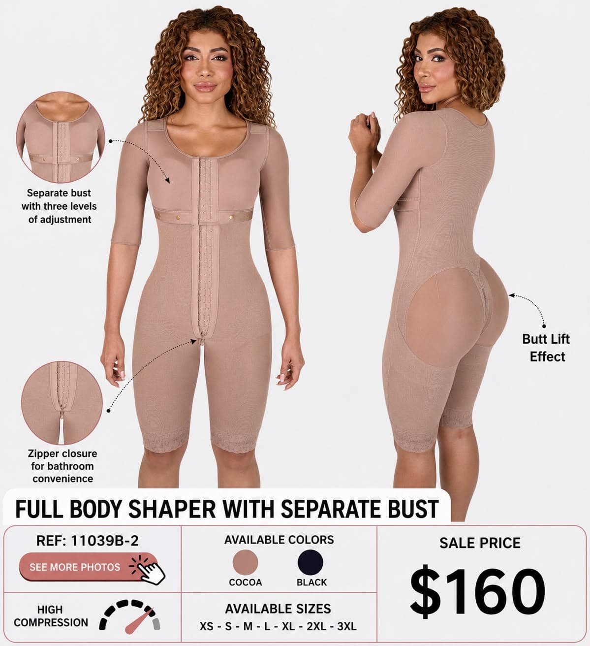 Full Body Shaper with Separate Bust