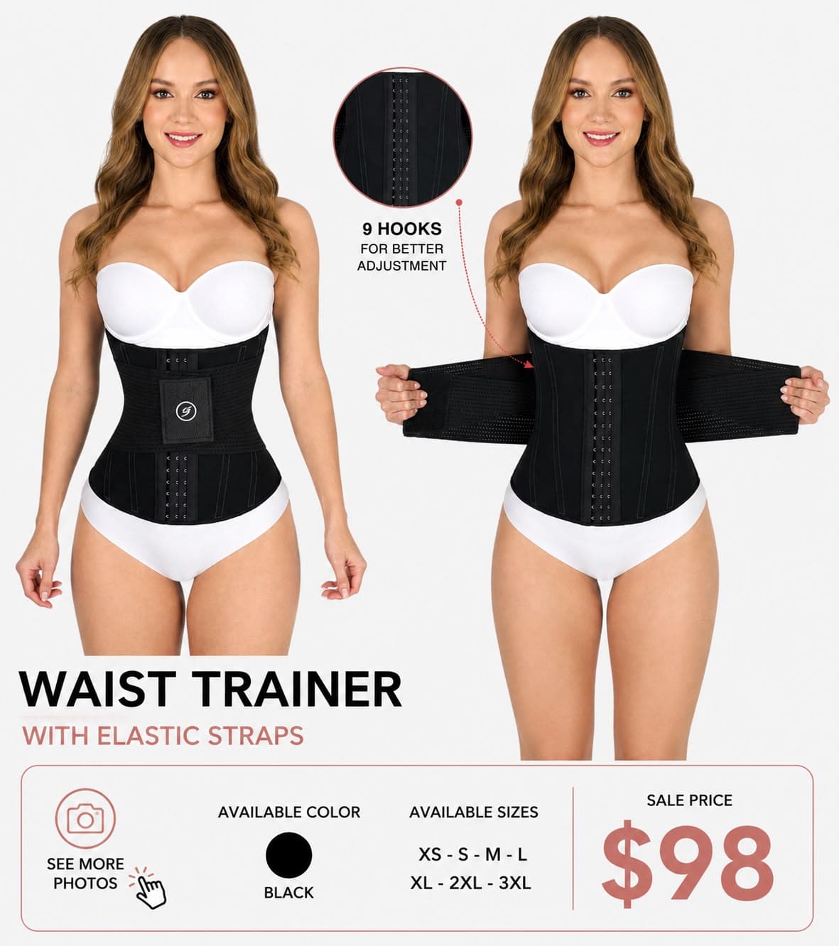 Waist Trainer with Elastic Straps